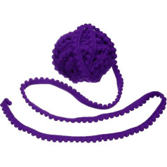 10 Yards Pom Pom Trim Ribbon, 0.5 Inch Wide Deep Purple Pom Pom Ball Fringe Trim Sewing Fringe Fabric Trim Ribbon for DIY Crafts Curtain Clothes Pillow Home Decoration