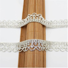 1/5 Yards 2.8 cm Semicircle Shiny Tassel Rhinestone Trim Chain Suitable for Skirts Hats and Boots DIY Decoration Webbing Ml107