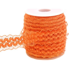 20 Meter orangefarbene Doppel-Rüschen-Organza-Bordüre, elastischer Spitzenbesatz, Stretch-Spitzenband, Kleidung und Kleidung für selbstgemachte Stirnbänder, Kleidung, Nähen, Verzierung