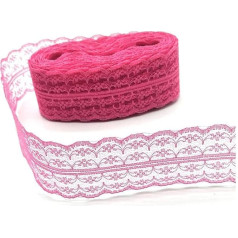 10 Yards Lace Ribbon 45 mm Wide Lace Trim Fabric DIY Embroidered Lace Trimming for Sewing Accessories, Rose