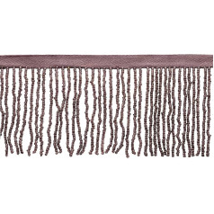 6cm Beautiful Handmade Beaded Fringe Trim with Sead Bead Design | Fringe Trim (B40684-GL) Mauve Purple Solid #H25 (Dark Mauve Purple) Sold by the Yard (3ft)