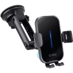 SBS Automašīnas turētājs ar bezvadu lādētāju 15 W - melns