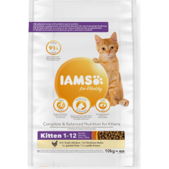 Iams for vitality ar svaigu vistas gaļu 10kg kaķēniem