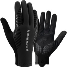 Rockbros Amortizējoši pilna izmēra S riteņbraukšanas cimdi - melni