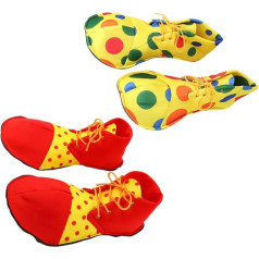 LIFKOME 2 Pairs Clown Shoes Rainbow Clown Shoes Funny Circus Prop Sets Halloween Costumes Accessories for Adults Men Women Christmas Supplies Cosplay Party Gifts