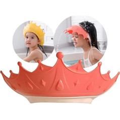 Shower Cap Children Baby Adjustable Crown Hair Washing Child Protection Shield Shampoo Protection Baby Visor for Eyes, Ears and Face Pink