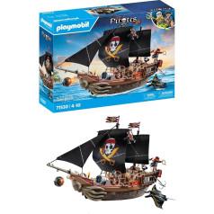 PLAYMOBIL Pirates 71530 Large Pirate Ship, Exciting Sea Battles and Secret Treasure Hunts on the High Seas, Includes Cannons, Bullets and Anchors, Detailed Toy for Children from 4 Years