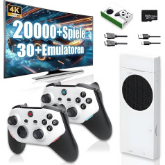 M88 Emulator Konsole 1080P, Retro Gaming Konsole 20000+ Retro Spiele 30+ Emulatoren, mit 2 Drahtlosen Griffen, Plug and Play Retro TV Spiele (128G)