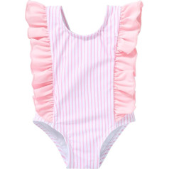 Einteiliger Badeanzug mit Rüschen für Neugeborene, Blumen-Badeanzug, Einteiler, W1 Rosa, 12-18 Meses