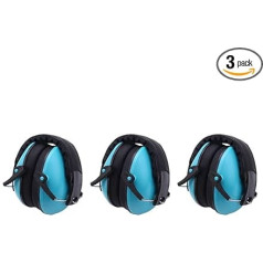 Plawee 3 x anti-noise ear protectors, noise protection, hearing protection and noise suppression ear protectors, suitable for children, blue