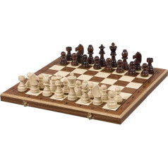 Sunrise Chess Tournament Chess Game No. 7 (50 x 50 cm) Inlaid - Premium Chess Set with Handmade Staunton Figures and Artfully Decorated Chess Board