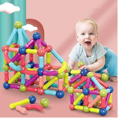 SVYHUOK Magnetic Building Blocks Pack of 100 Magnets Children, Magnetic Building Blocks Building Kit Children's Toy, Imaginative Magnetic Building Blocks for Home and School Gifts for Boys and Girls