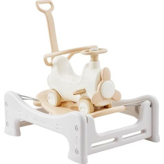 VEVOR 5-in-1 Rocking Horse for Toddlers Aged 1-3 Years, Baby Rocking Horse with Trampoline, Removable Balance Board, Push Handle and 4 Smooth Wheels, Supports up to 36 kg, Children's Play