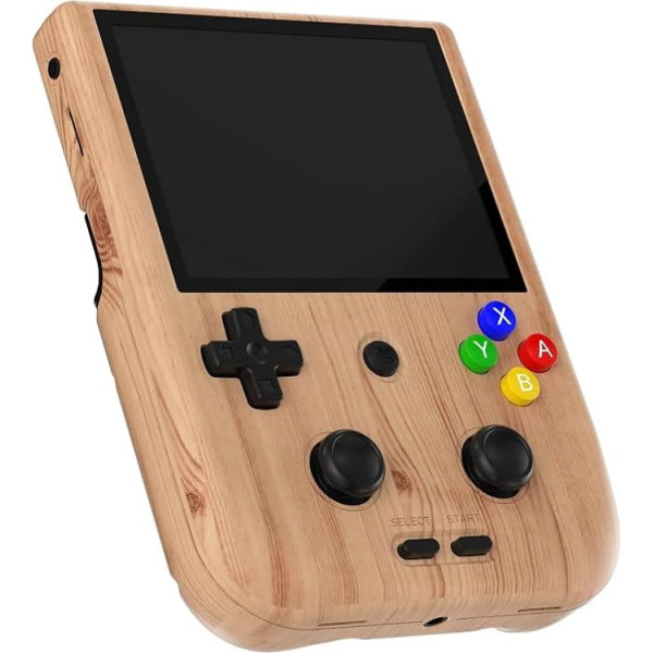 SXMA RG405V Retro Handheld Game Android 12 Built-in 256G TF Card 3172 Games 4 Inch IPS Touch Screen with Game Front End 5G WiFi Bluetooth 5.0 Wood Grain 256G