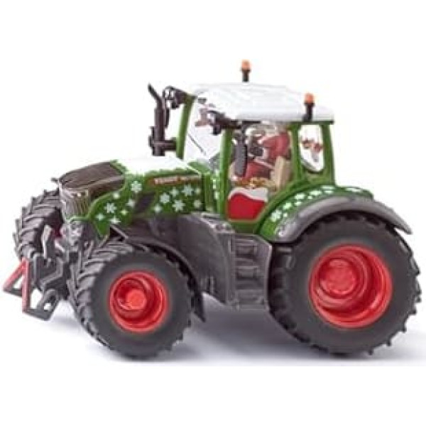 siku 3224, Christmas tractor Fendt 728 Vario, 1:32, incl. Santa driver, metal/plastic, green, removable cab, steering knuckle steering, movable front and rear coupling