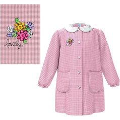 Siggi 33GR4026 Kindergartenschürze für Mädchen, Blumenstrauß, mit Knöpfen