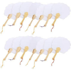 HOMOCONO Fan Handset 16-Piece Pure White Paper Fan for Boys and Girls Drawing Hand Fan Blackboard for Boys and Girls
