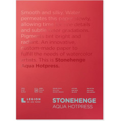 Legion Stonehenge Aqua Watercolor Block, 140lb. Hot Press, 9 X 12 inches, White, 15 Sheets (L21-SQH140WH912)