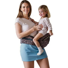 Pandanling - Hip Carrier with Extension & Baby Hip Seat - Mom's Choice Award Winner, Safety-Tested Hip Carrier, Ergonomic Carrier for Newborns & Toddlers 3-20 kg (Leopard Print)