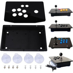 Bewinner Set, DIY Acrylic Panel, Black Acrylic Panel and Case DIY Set Kits Replacement for Arcade Games, for PC Desktop/Laptops/Set-Top Boxes/TV/PS3, Black
