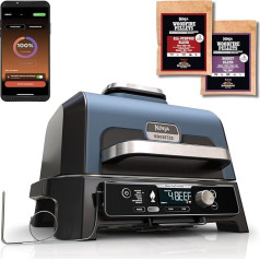 Ninja Woodfire Pro Connect XL Electric BBQ Grill & Smoker with App Control, Digital Probe, Large 7-in-1 Outdoor Grill & Air Fryer with Woodfire Pellets, Weather Resistant, Black OG901EU