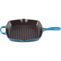 Le Creuset Signature Cast Iron Square Grill Pan, 26 cm, For All Hob Types Including Induction, 2.86 kg, Marseille
