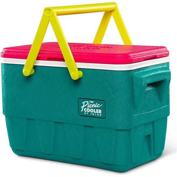 Igloo Retro Picnic Basket 23 Litre Passive Cool Box 90s Design for Leisure, Shopping and Work