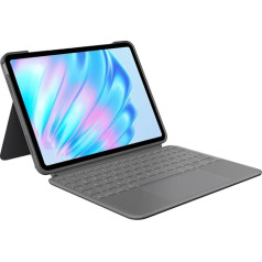 Logitech Combo Touch Keyboard Case for iPad Air 11 inch (M2 and M3), iPad Air (5th Generation) - Removable Backlit Keyboard and Holder, German QWERTZ Layout - Grey