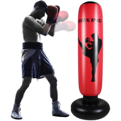LASIEYO Heavy Punch Bag Adult Freestanding Standing Punch Bag 170 cm Boxing Trainer for Practice Karate Taekwondo Heavy Duty Punch Bags for Children Teenagers