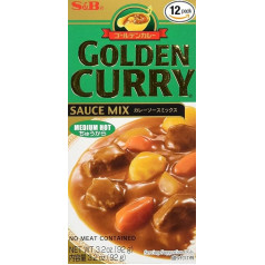 S & B Seasoning Paste Golden Curry Medium Pack of 12 (12 x 100 g)