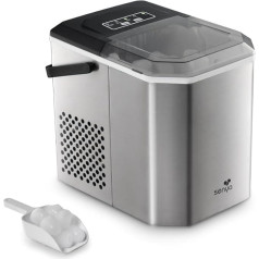 SENYA Ice Cube Maker, 2 Ice Cube Sizes, Up to 12kg in 24 Hours, Tank 1.3L - LED Display - Infrared Detection - Stainless Steel