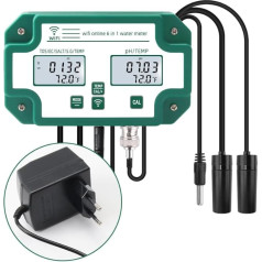 Mulcort Water Quality Tester 6 in 1 WiFi Monitor Water Quality Multiparameter Digital PH/Total Dissolved Solids / EC/S.G/Salt / Temp Meter for Aquarium Aquaculture Pool