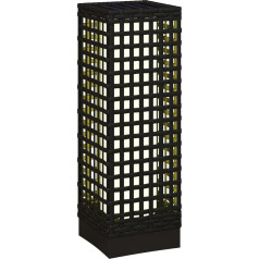 Outsunny Rattan Solar Lights with Light Sensor, Rechargeable LED Solar Light, IP44 Waterproof, Outdoor Lamp, Solar Lantern, Outdoor Light for Garden, Balcony, Yard, 15.5 x 15.5 x 46 cm, Black