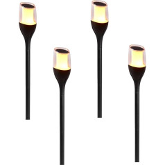 Lumisky 4 x Solar Flame Effect LED Torches Warm White 4 x Farely Height 64.5cm