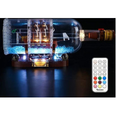 BRIKSMAX LED Lighting Set for Lego Ideas Ship in Bottle - Compatible with Lego 21313 Building Blocks Model - Without Lego Set (Remote Control Version)