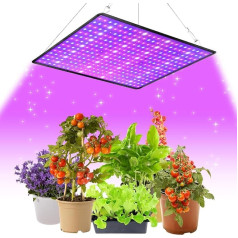 Rosnek LED Plant Lamp Full Spectrum 100 W with 360 LED Chips, IP65 Waterproof, UV/IR Light for Indoor Growing, Vegetables, Hydroponics, Hooks (Full Spectrum Model)