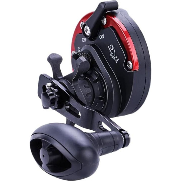 KXBGRUBXK LLEIIshen DTR-30 Trolling-Trommel-Angelrollen 3+1BB Links-/Rechtshänder-Salzwasser-Trolling-Trommel-Angelrolle Max. Zugkraft 28 kg Pesca/2002