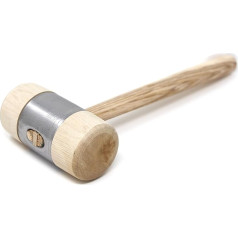 Stubai 278518 Wooden Hammer with Metal Ring Jacket, Silver/Beige, 80 mm