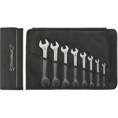 STAHLWILLE 10/8 | Double Open-Ended Spanner Set 8 Pieces | SW 6-22 mm | Extremely Durable | Screw-Friendly | in Robust Roll Bag | Made in Germany