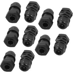 10 x Waterproof Cable Gland M10 Black