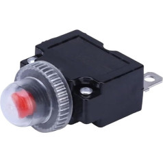 HUSXWKDQP Thermal Switch Overload Protector Push Button 3A,4A,5A,6A,7A,7.5A,8A,10A,15A,18A,20A,25A,30A Circuit Breaker+Waterproof Cover (Black, 10A)