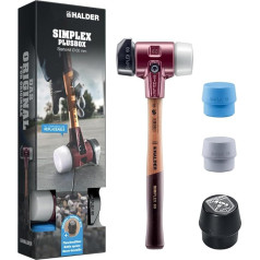 HALDER - Plusbox Starter Kit, Simplex Soft Hammer D60, Rubber Composition with Base/Superplastic as well as a TPE Soft and TPE Mid Impact Insert Plus Bottle Opener | 3027s026