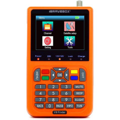 Digital Satfinder, V9 Digital Satellite Signal Finder with Built-in Li-ion Battery, 3.5 Inch LCD Display, Full HD, 16-Bit, OSD 64MB, 1GB, DDR3, Support H.265 (Orange)