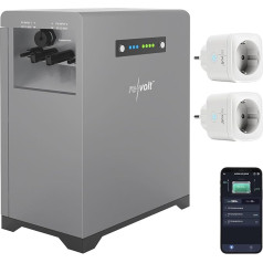 revolt Balcony Power Plant Battery: Battery Storage for Balcony Solar Systems + 2 Energy Measurement Setters, 2.15 kWh (Solar Battery Storage, MPPT Charge Controller LiFePO4)