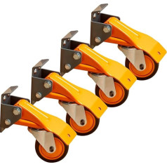 Bora Heavy Duty Workbench 4-Caster Set for Workshop Mobility; Swivel, Locking 155 lb Non-marking Rubber 3 Inch Wheels; Total Weight Capacity of 620 lb; Metal Foot Levers for Braking, PM-950