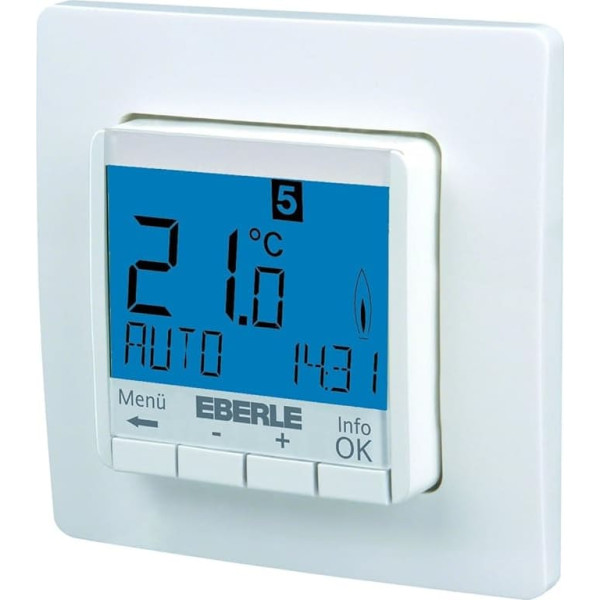 Eberle 527815355100 Eberle FITnp - 3R Room Thermostat On-Wall Installation Blue Backlit Display