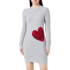 Love Moschino Women's Long-Sleeved Tube Ottoman Stitch Blended Wool Cashmere Dress