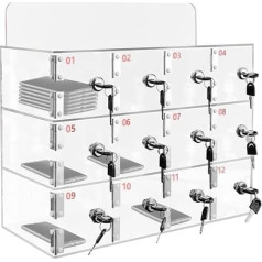 Handy-Aufbewahrungsschrank – Wandmontierter transparenter Schrank mit Schloss, nummerierte Schlitze, passend für 6 bis 30 Telefone, ideal zum Organisieren und Sichern von mobilen Geräten