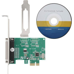 PCI-E Parallel Port Adapter Card, Parallel Port DB25 LPT Printer to PCI-E Converter, LPT Parallel Expansion Card, 25/s Full Duplex Channel, for Windows98SE/ME/2000/XP/Vista/Win7/Win8/Win10, Default