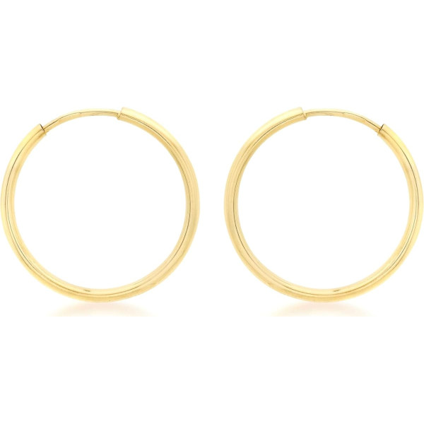 Carissima Gold Women's 9ct (375) Gold Polished Endless Hoop Earrings
